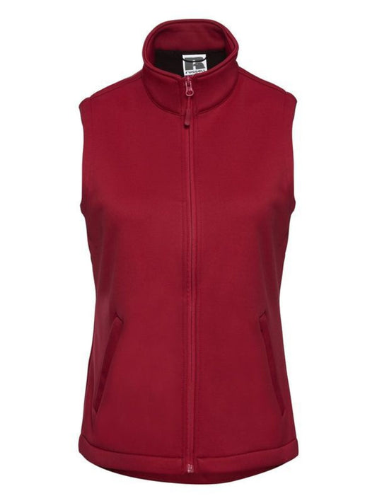 Ladies' Smart Softshell Gilet Damen – Russell – Farbe classic red – individuell veredelbar