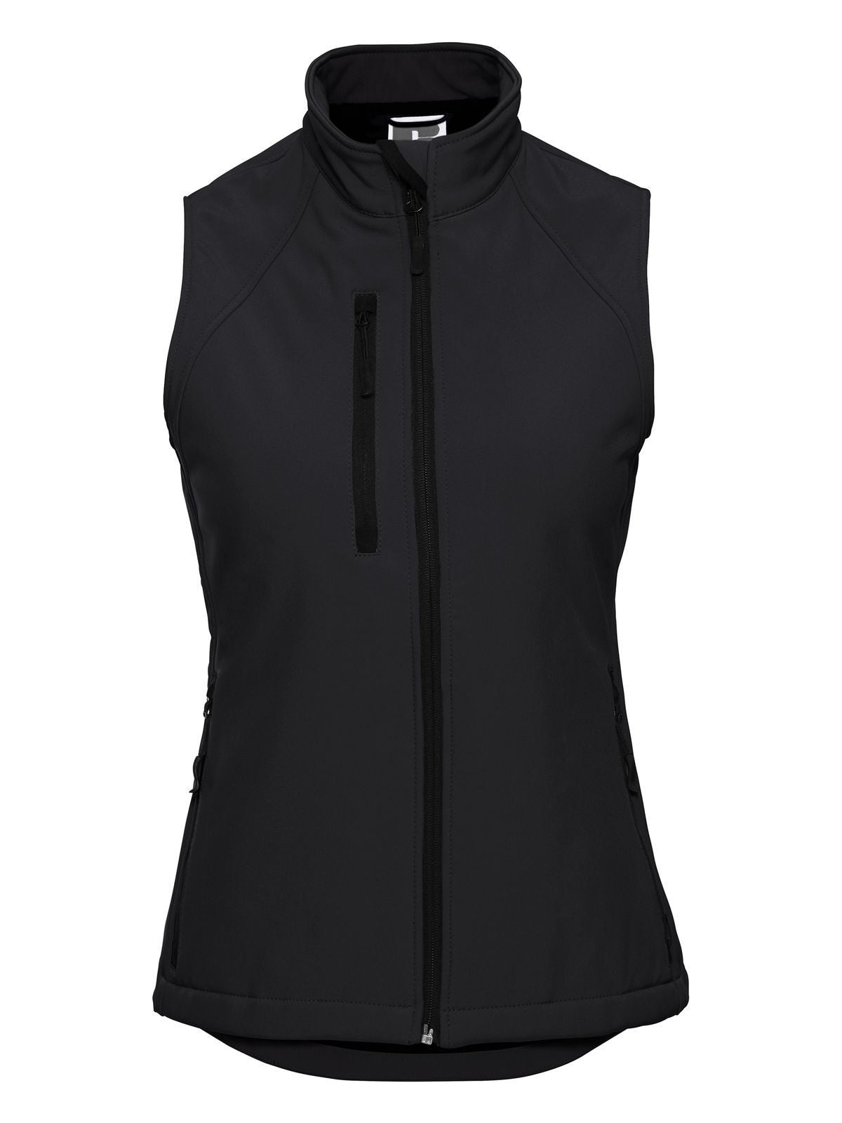 Ladies' Softshell Gilet Damen – Russell – Farbe Schwarz – individuell veredelbar