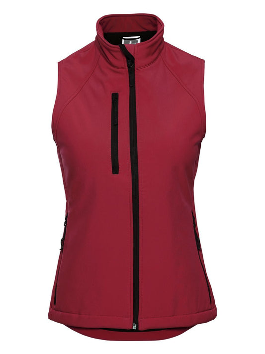 Ladies' Softshell Gilet Damen – Russell – Farbe classic red – individuell veredelbar