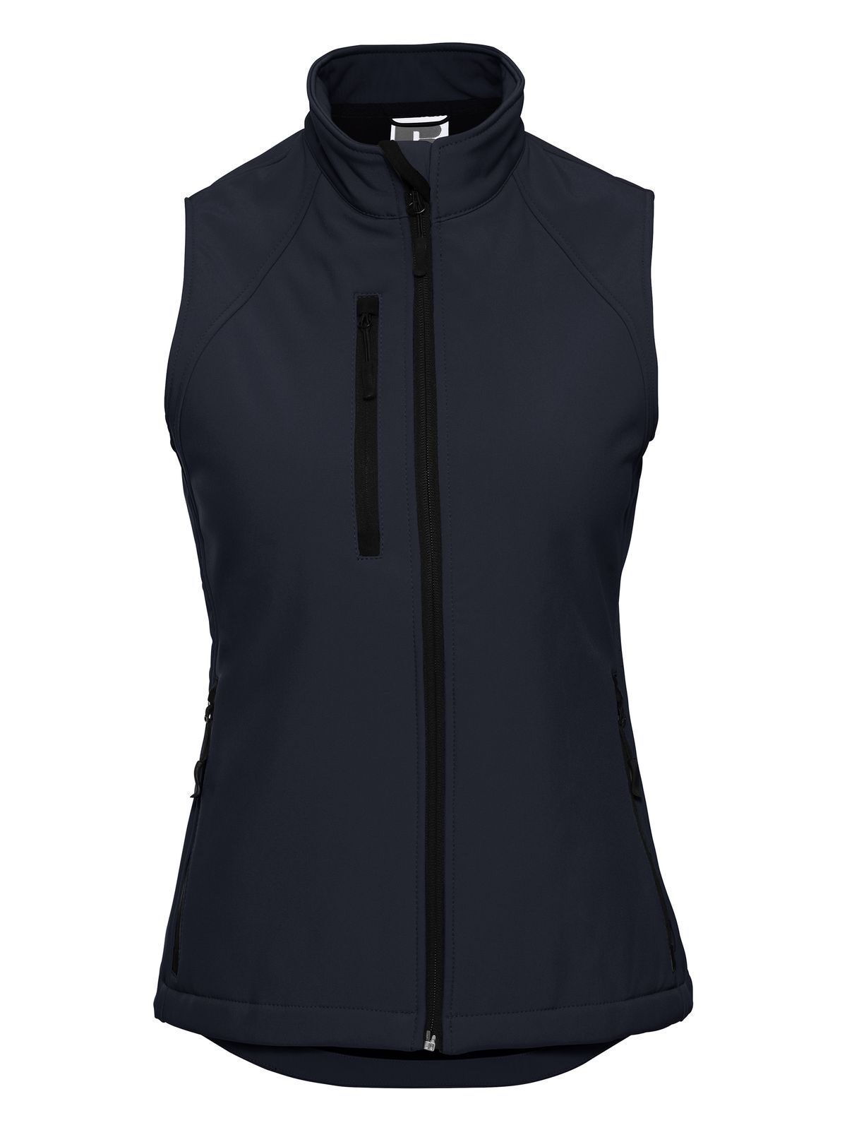 Ladies' Softshell Gilet Damen – Russell – Farbe french navy – individuell veredelbar