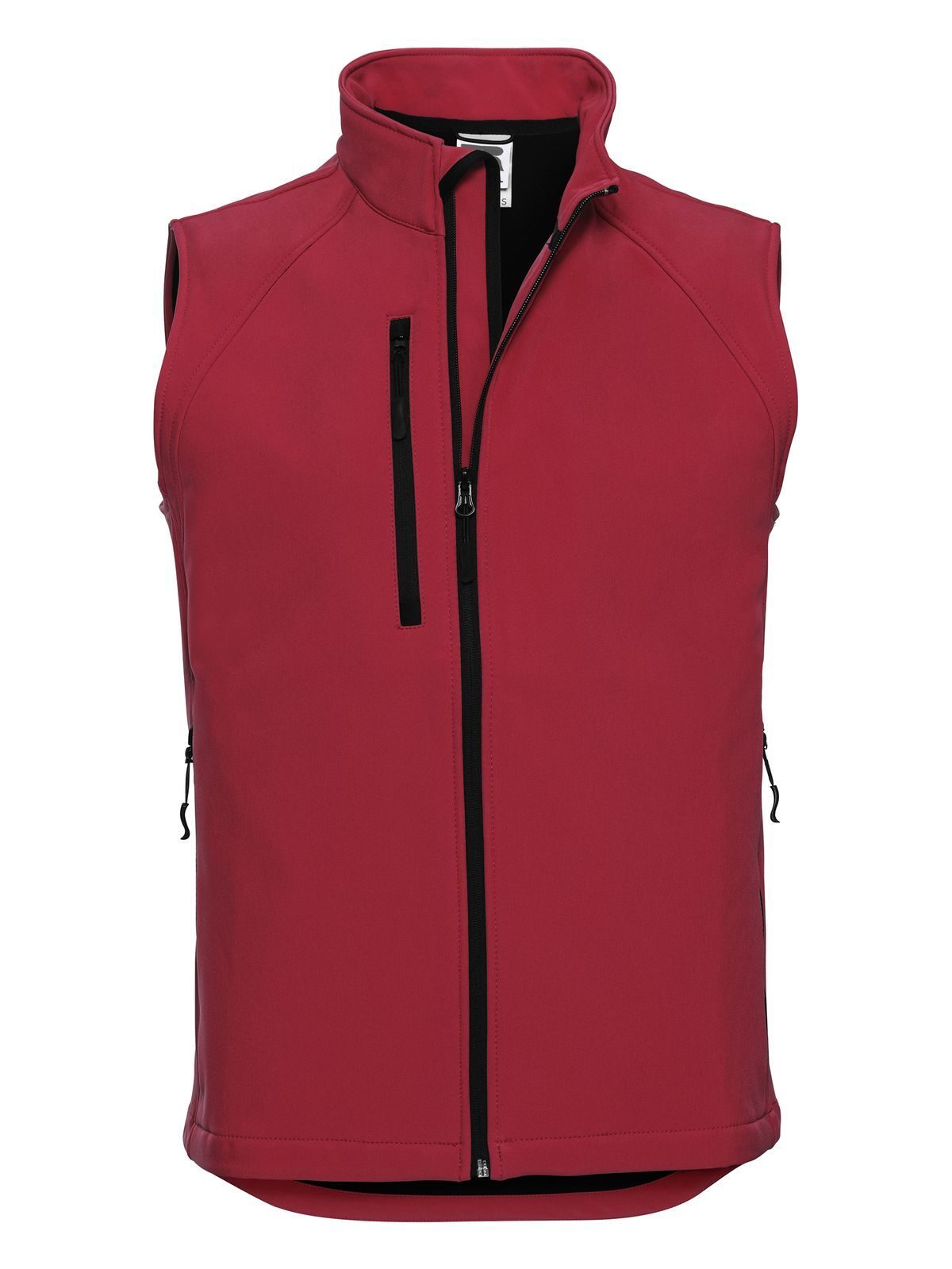 Softshell Gilet Herren – Russell – Farbe classic red – individuell veredelbar