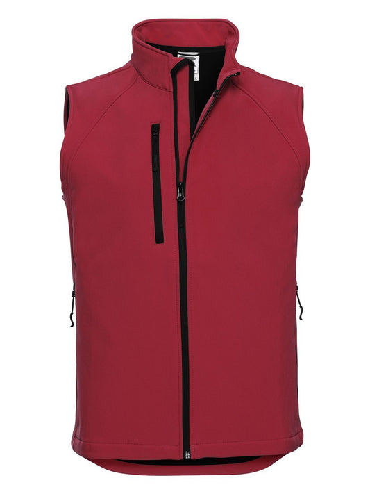 Softshell Gilet Herren – Russell – Farbe classic red – individuell veredelbar