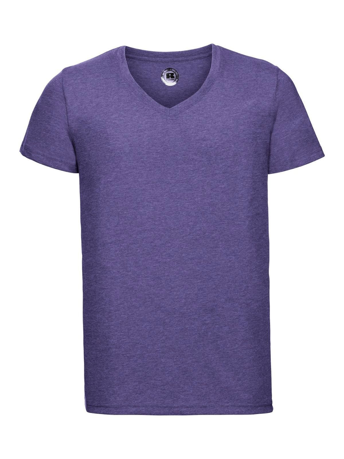 V-Neck HD T Herren T-Shirt – Russell – Farbe purple marl – individuell veredelbar