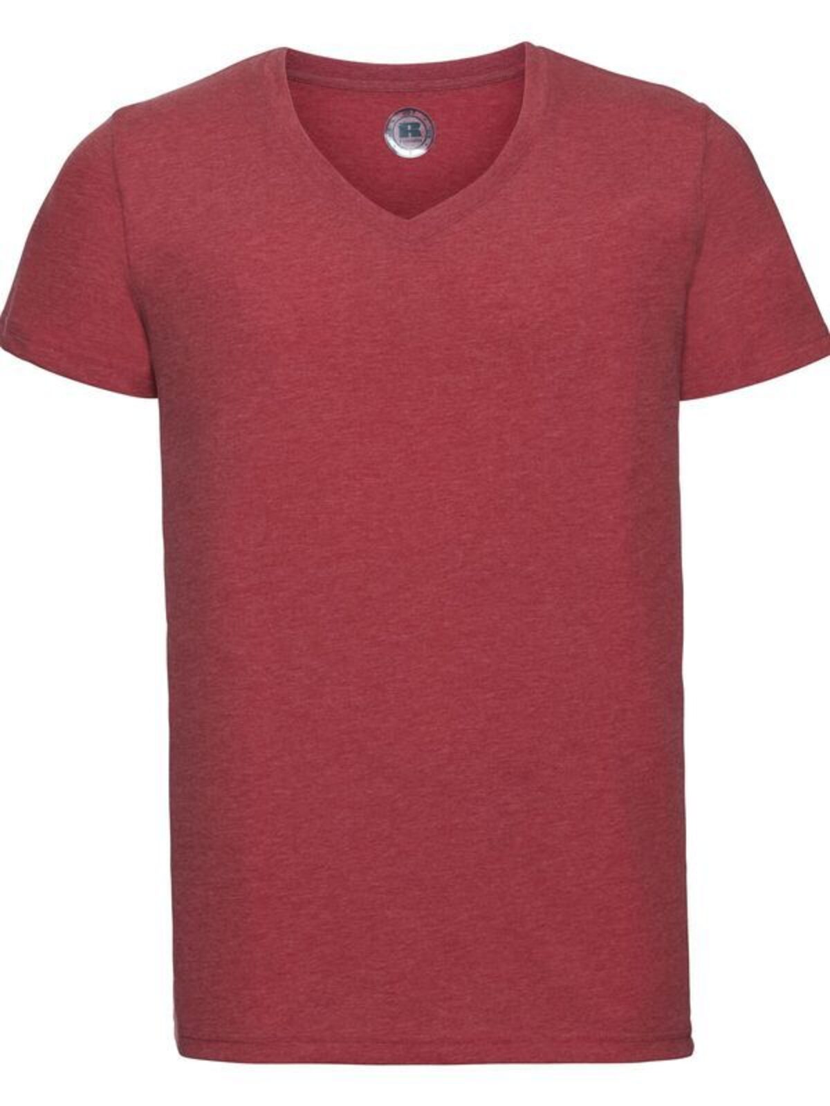V-Neck HD T Herren T-Shirt – Russell – Farbe red marl – individuell veredelbar