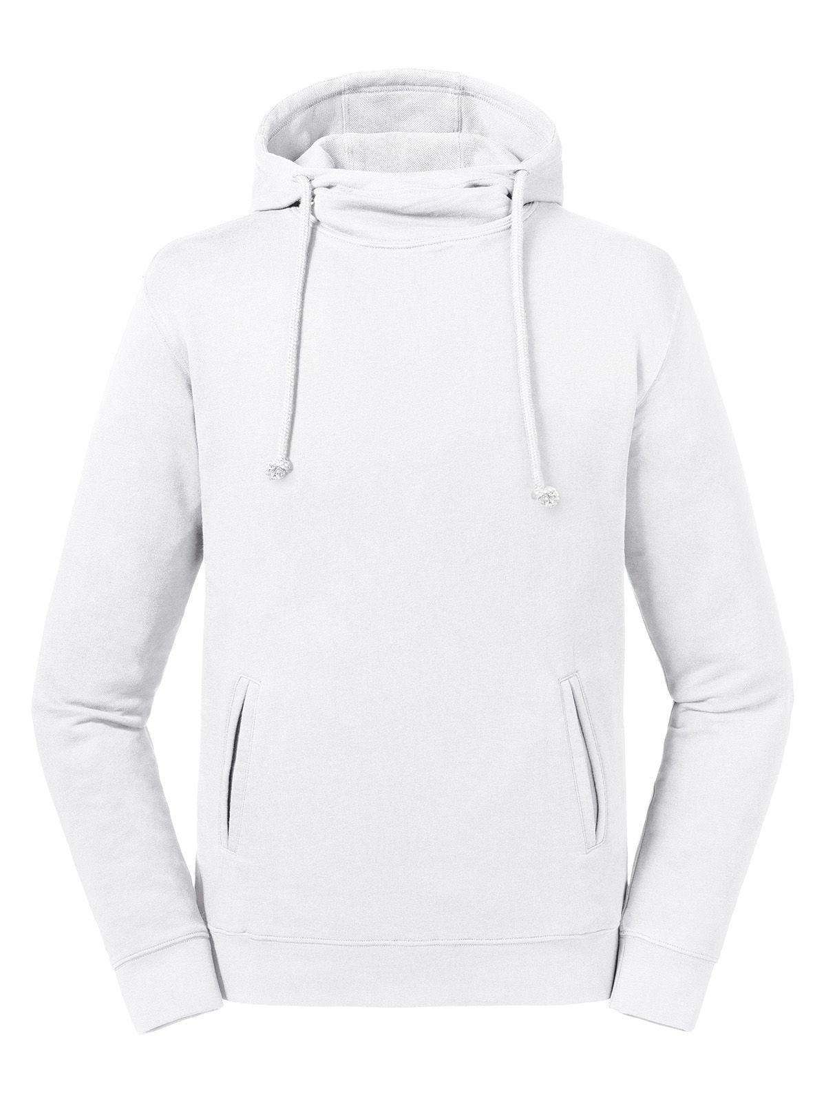 Pure Organic High Collar Hooded Sweat Sweatshirt / Hoodie – Russell – Farbe Weiß – individuell veredelbar