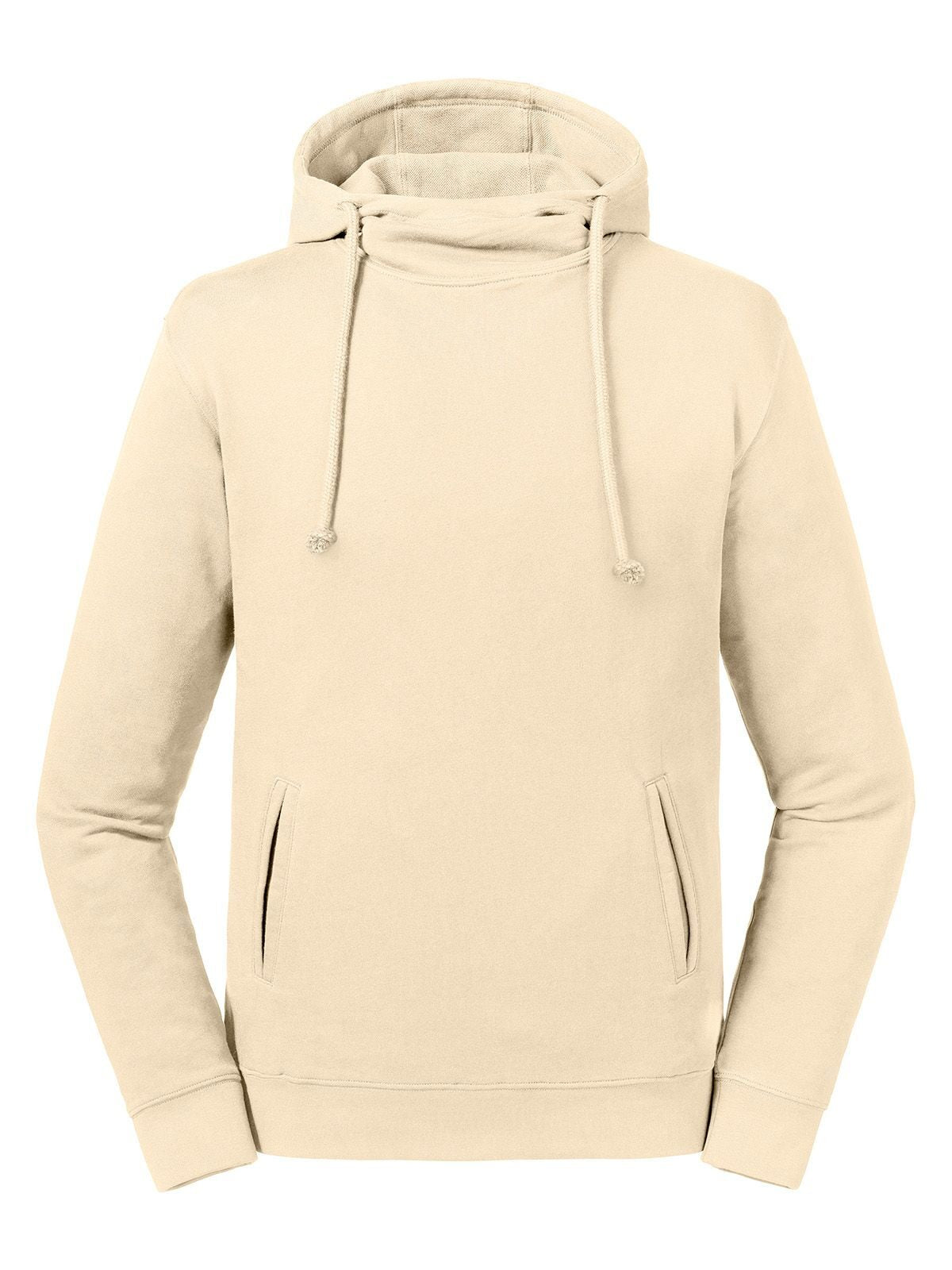 Pure Organic High Collar Hooded Sweat Sweatshirt / Hoodie – Russell – Farbe Natur – individuell veredelbar