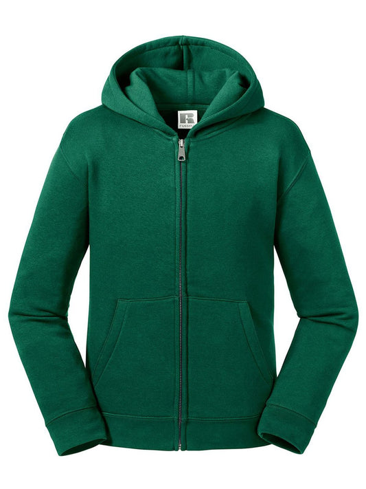 Authentic Hooded Sweat with zip Kinder Sweatshirt / Hoodie – Russell – Farbe bottle green – individuell veredelbar