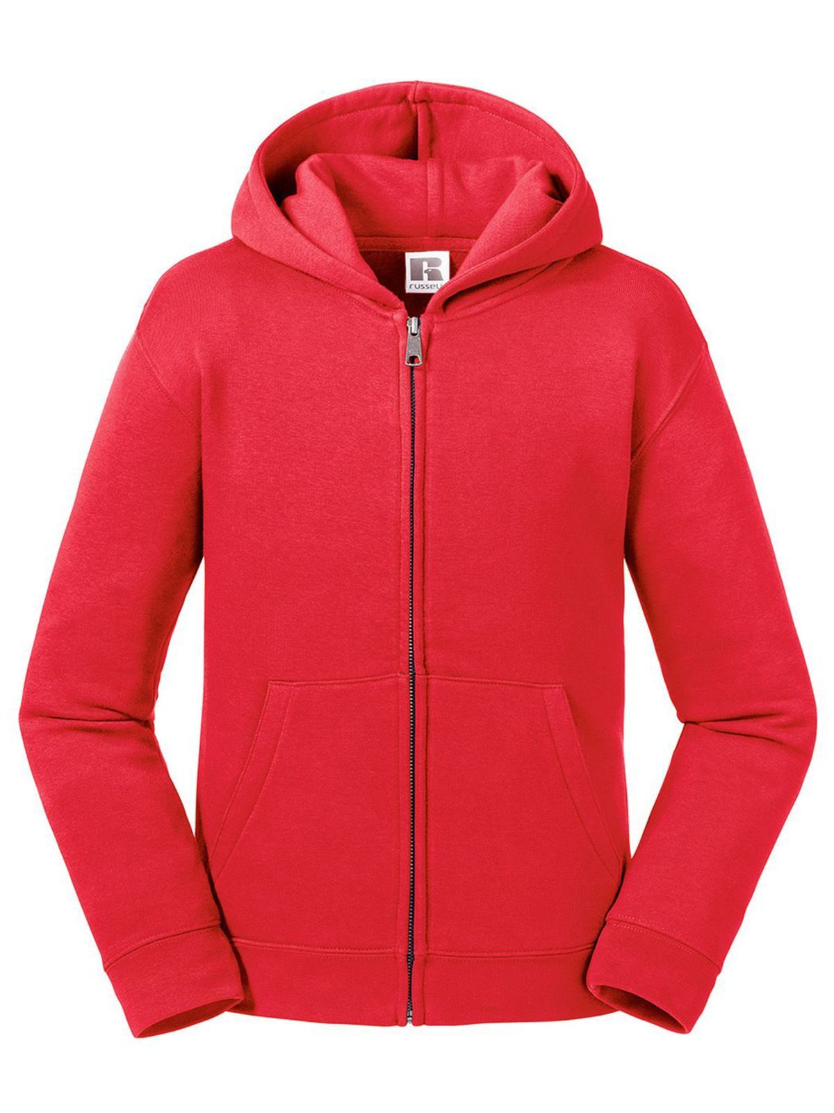 Authentic Hooded Sweat with zip Kinder Sweatshirt / Hoodie – Russell – Farbe classic red – individuell veredelbar