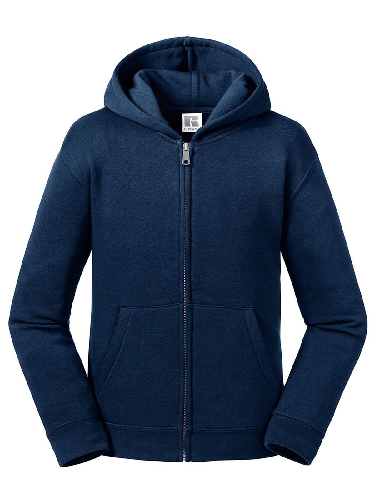 Authentic Hooded Sweat with zip Kinder Sweatshirt / Hoodie – Russell – Farbe french navy – individuell veredelbar