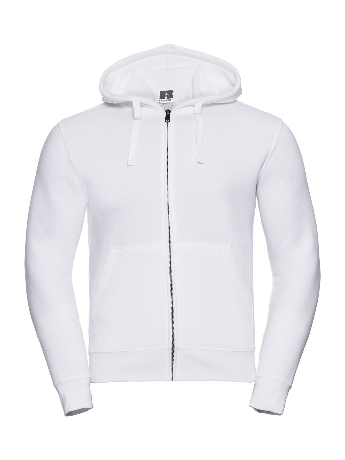 Authentic Zipped Hood Herren Sweatshirt / Hoodie – Russell – Farbe Weiß – individuell veredelbar