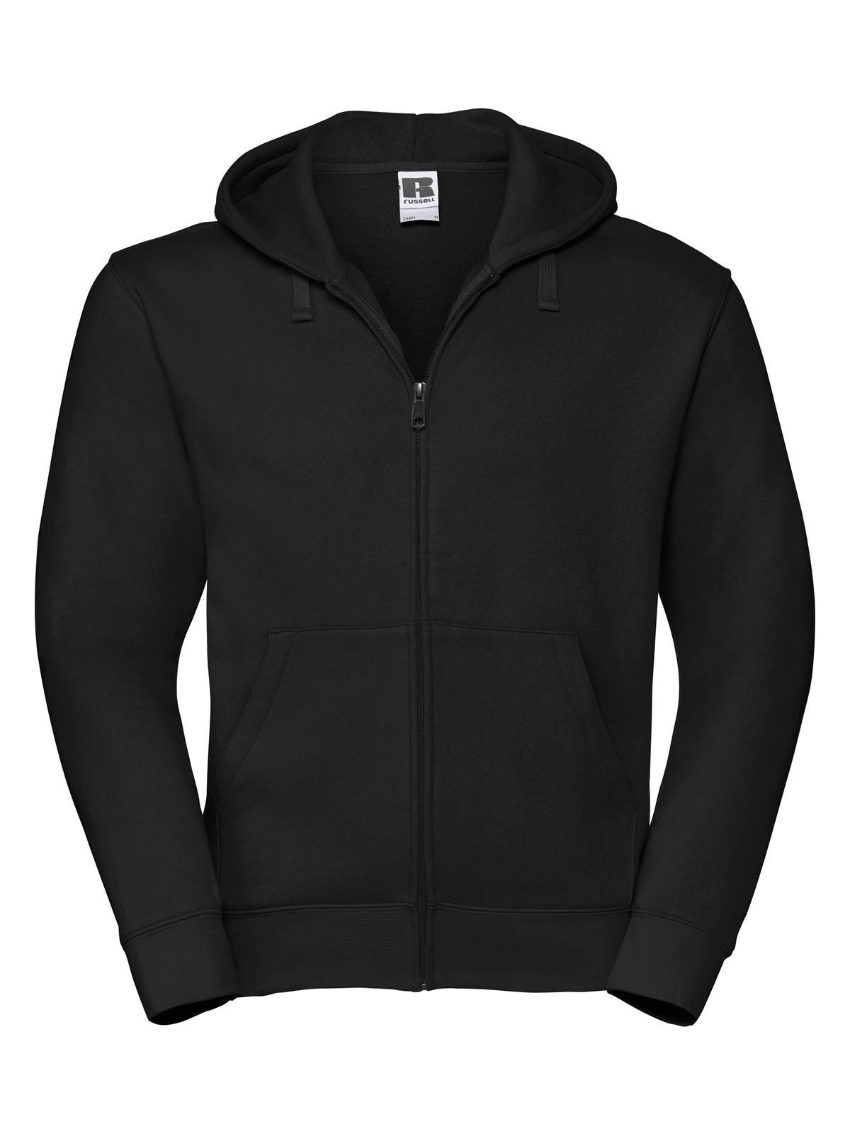 Authentic Zipped Hood Herren Sweatshirt / Hoodie – Russell – Farbe Schwarz – individuell veredelbar
