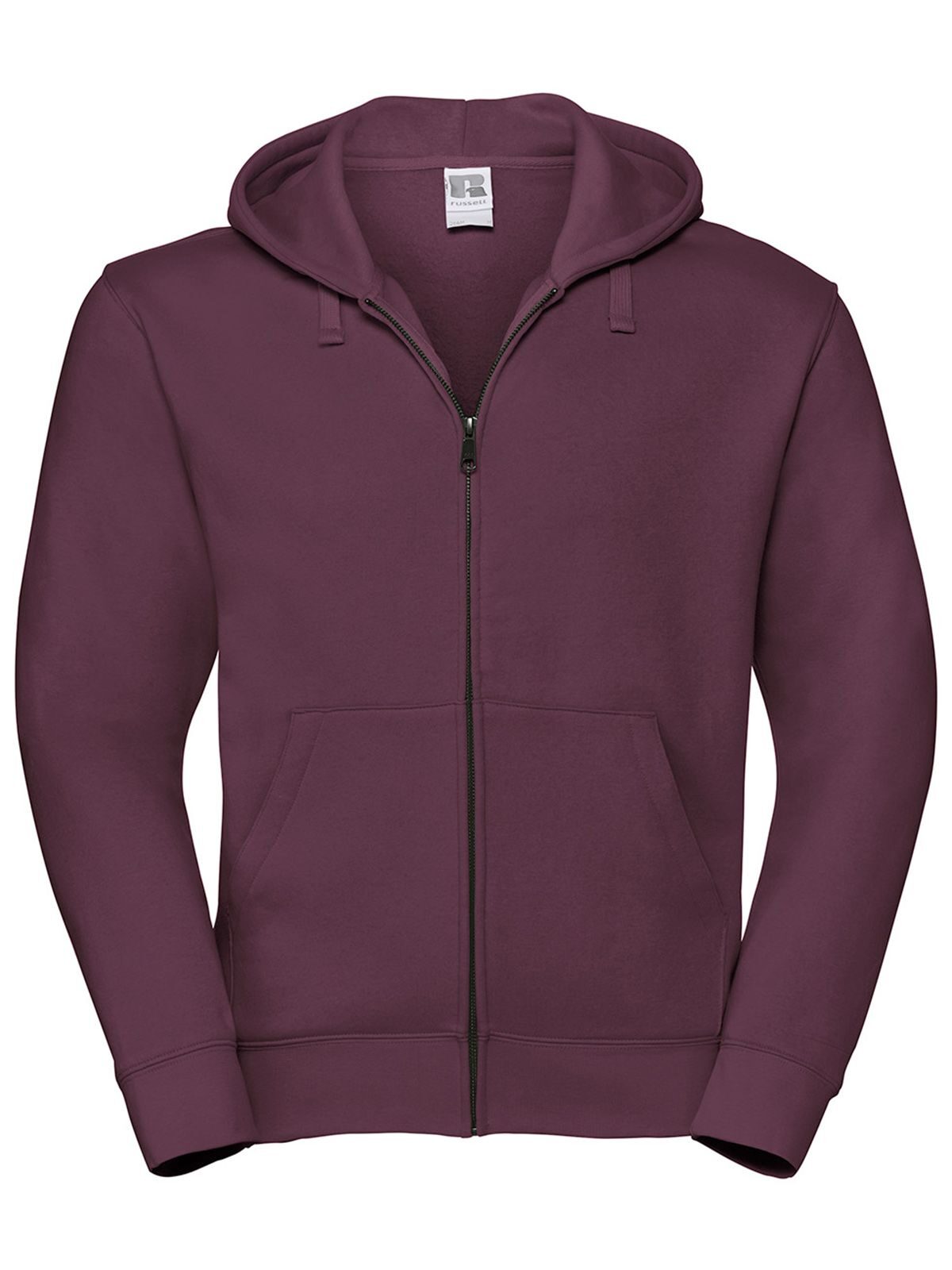 Authentic Zipped Hood Herren Sweatshirt / Hoodie – Russell – Farbe Burgundy – individuell veredelbar