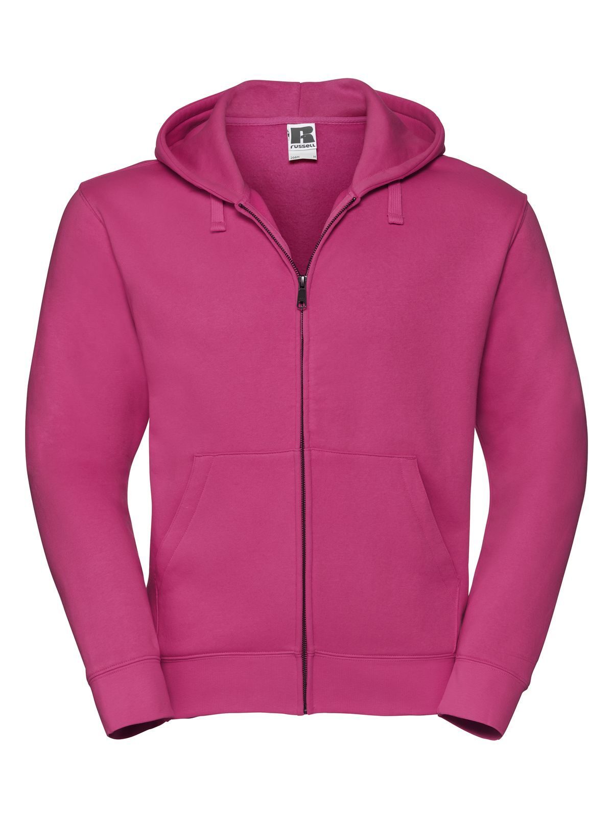 Authentic Zipped Hood Herren Sweatshirt / Hoodie – Russell – Farbe Fuchsia – individuell veredelbar