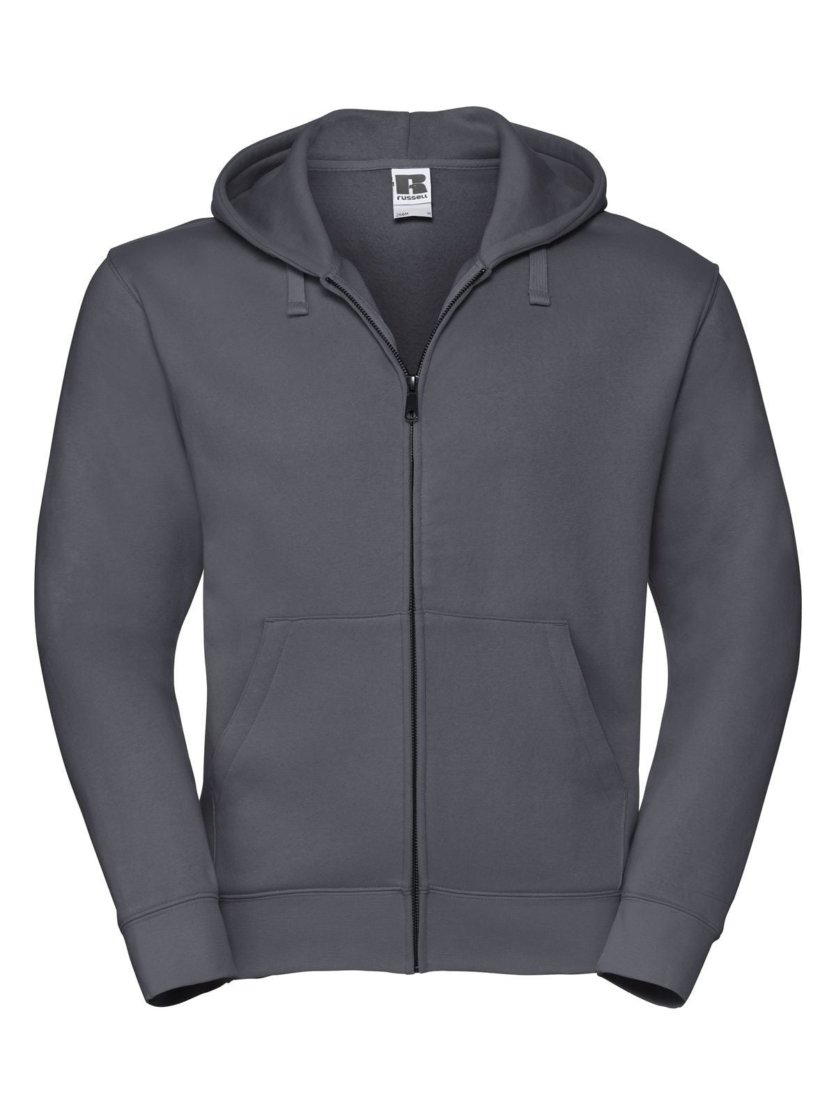 Authentic Zipped Hood Herren Sweatshirt / Hoodie – Russell – Farbe convoy grey – individuell veredelbar