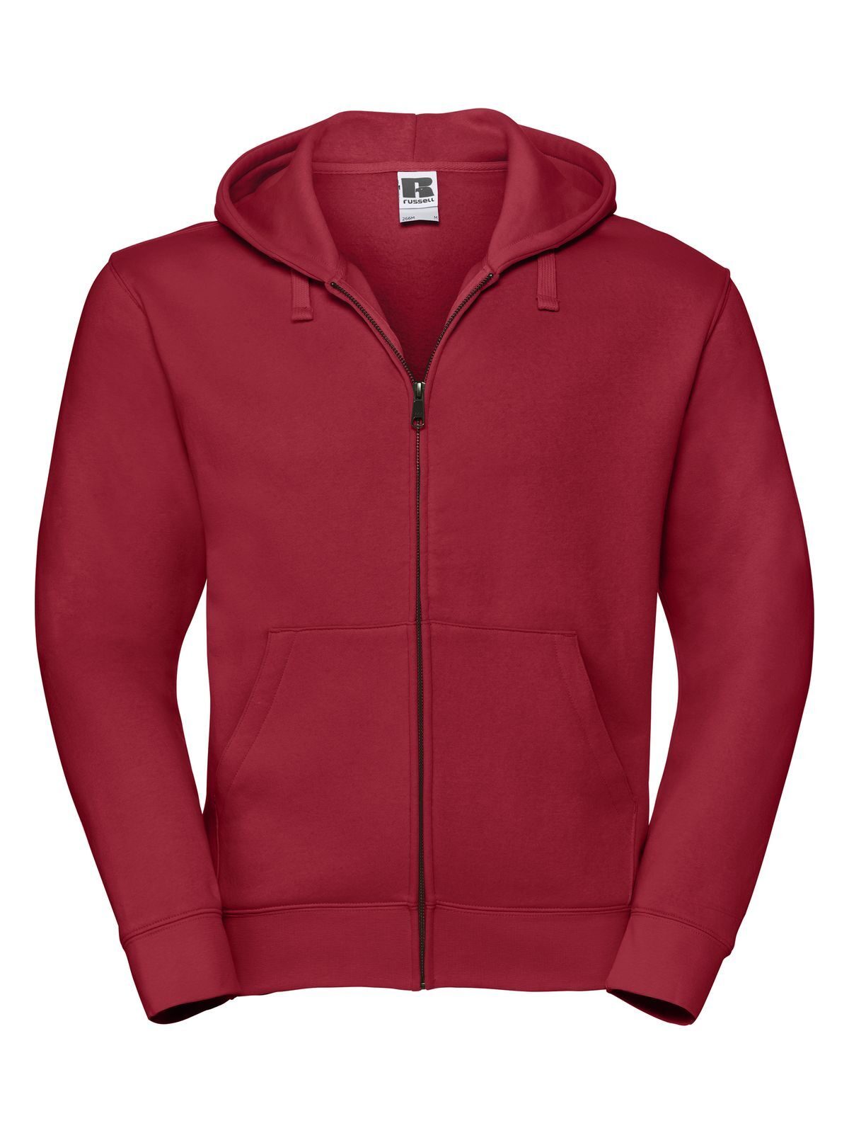 Authentic Zipped Hood Herren Sweatshirt / Hoodie – Russell – Farbe classic red – individuell veredelbar