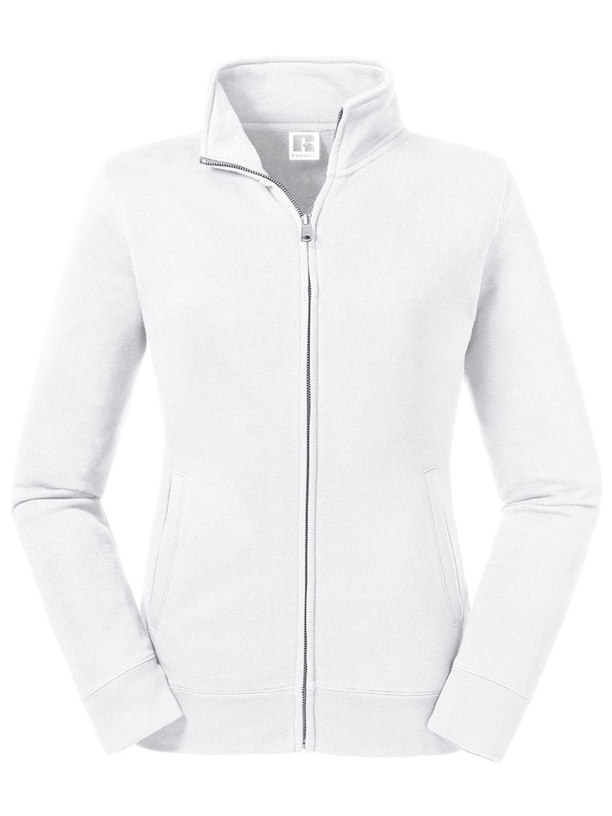Ladies' Authentic Sweat Jacket Damen Sweatshirt / Hoodie – Russell – Farbe Weiß – individuell veredelbar