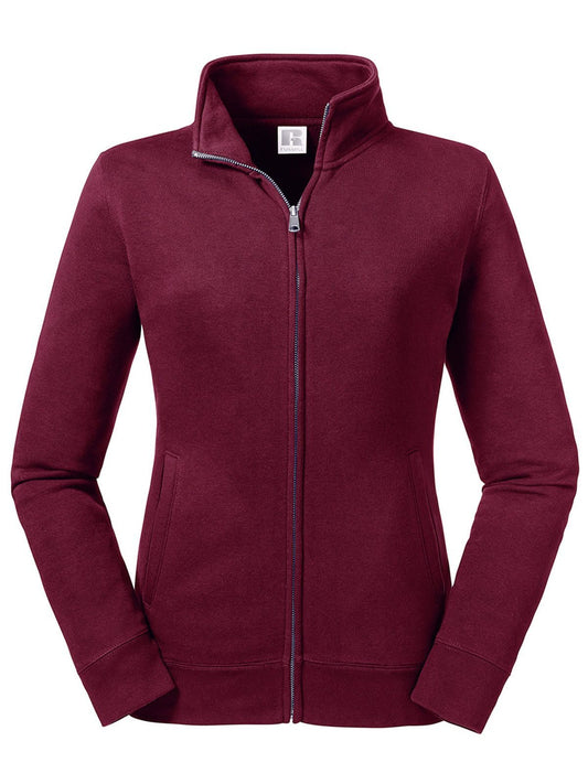 Ladies' Authentic Sweat Jacket Damen Sweatshirt / Hoodie – Russell – Farbe Burgundy – individuell veredelbar