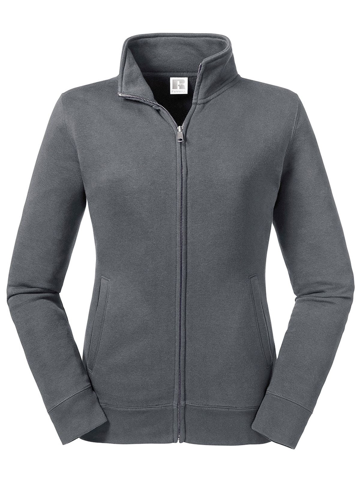 Ladies' Authentic Sweat Jacket Damen Sweatshirt / Hoodie – Russell – Farbe convoy grey – individuell veredelbar