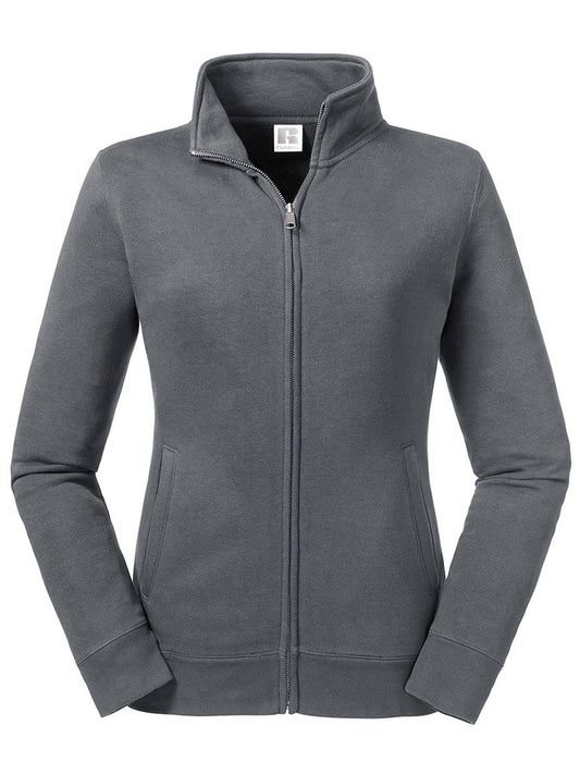 Ladies' Authentic Sweat Jacket Damen Sweatshirt / Hoodie – Russell – Farbe convoy grey – individuell veredelbar