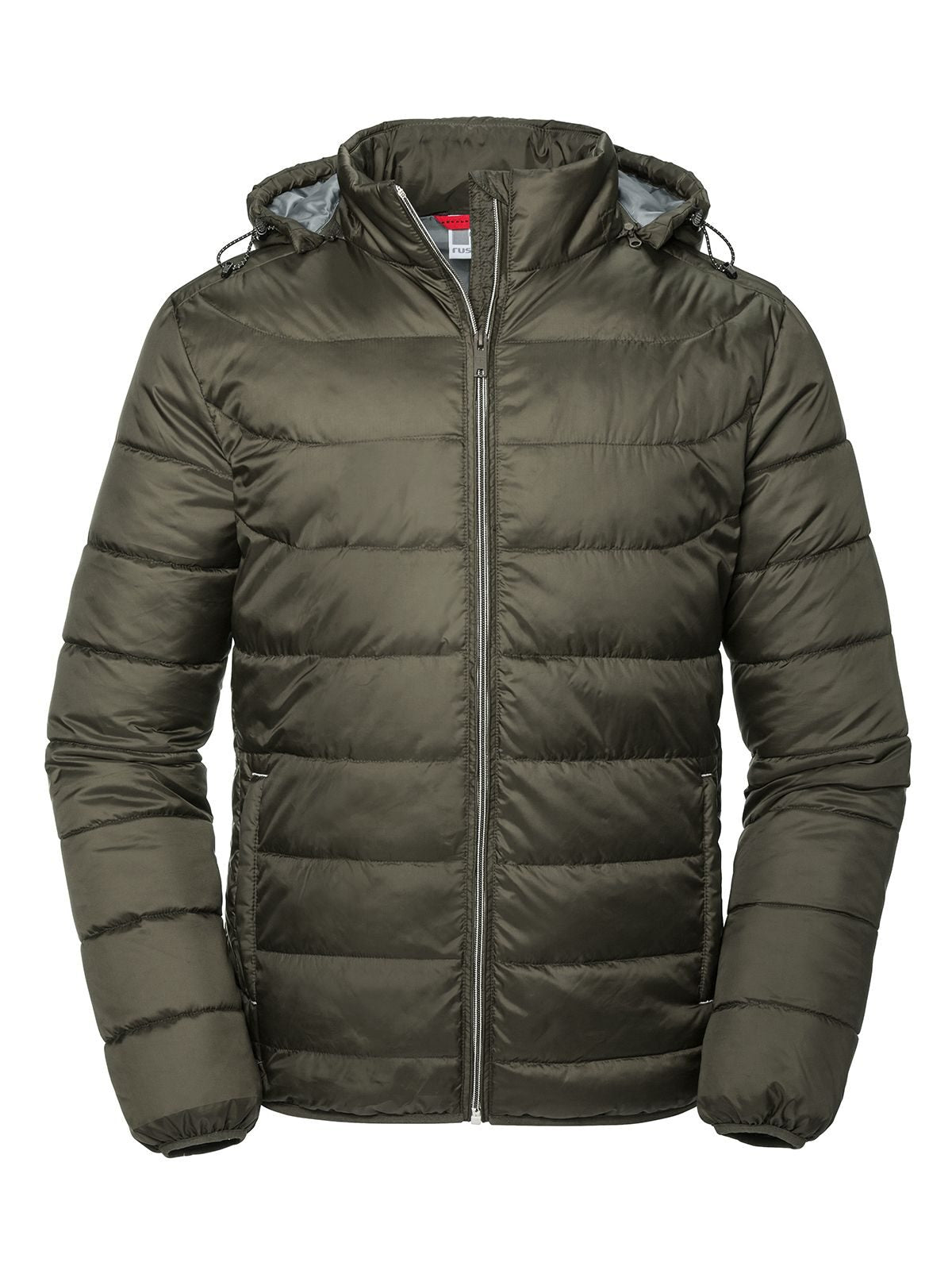 Hooded Nano Jacket Herren – Russell – Farbe Dark Olive – individuell veredelbar