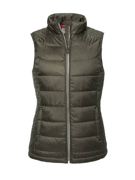 Ladie's Nano Bodywarmer Herren Jacke – Russell – Farbe Dark Olive – individuell veredelbar