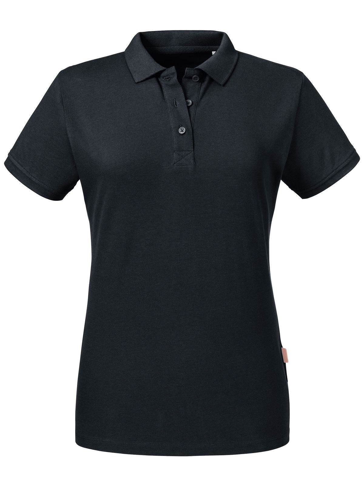 Ladies' Pure Organic Polo Damen Poloshirt – Russell – Farbe Schwarz – individuell veredelbar