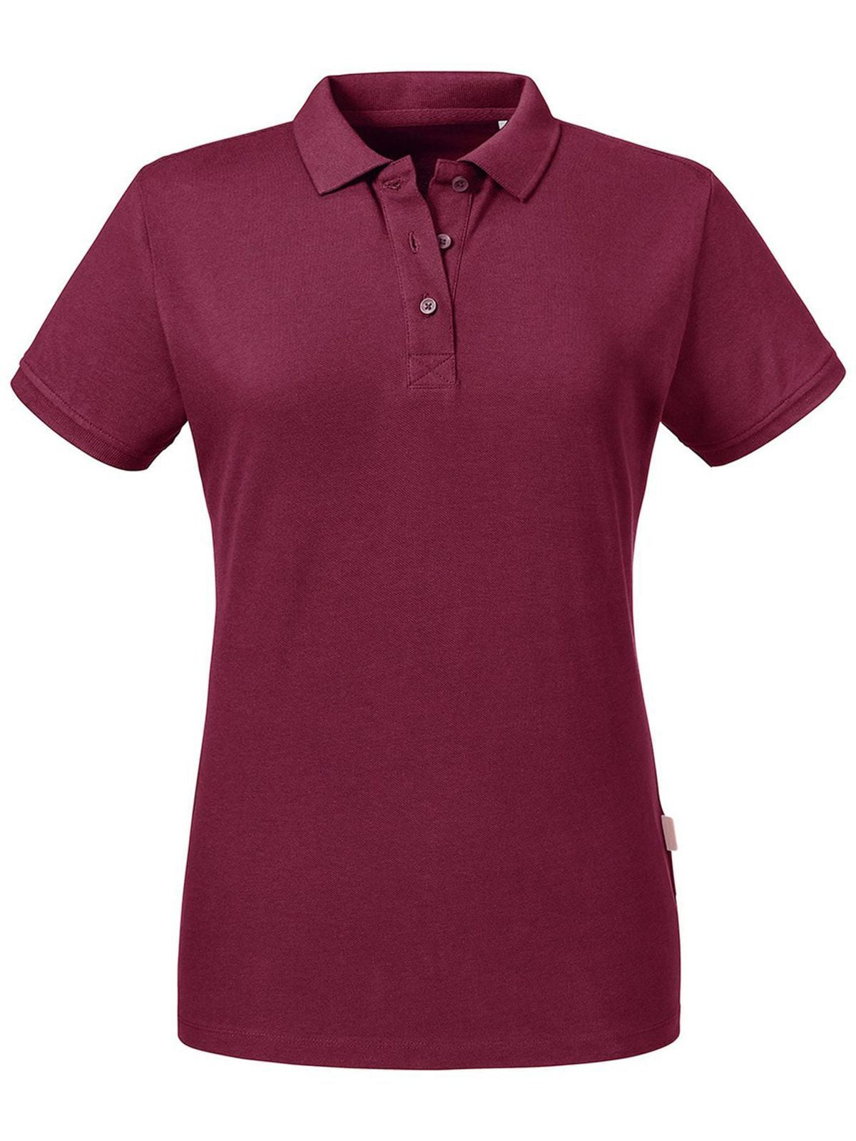 Ladies' Pure Organic Polo Damen Poloshirt – Russell – Farbe Burgundy – individuell veredelbar