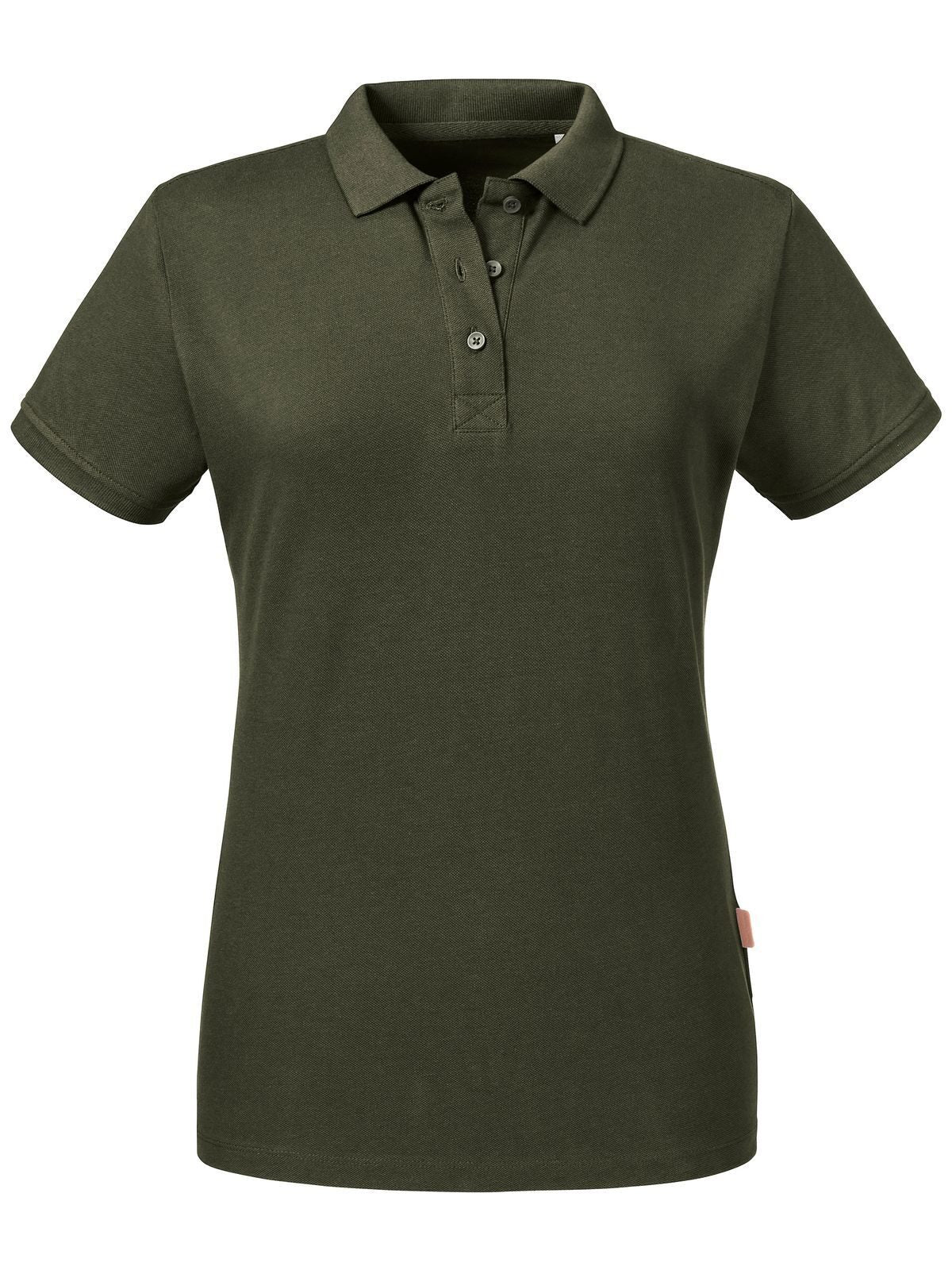 Ladies' Pure Organic Polo Damen Poloshirt – Russell – Farbe Dark Olive – individuell veredelbar