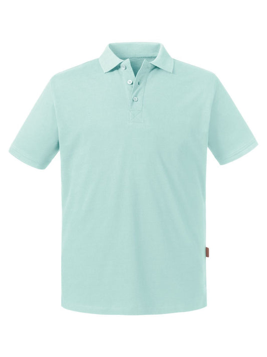 Pure Organic Polo Herren Poloshirt – Russell – Farbe Aqua – individuell veredelbar
