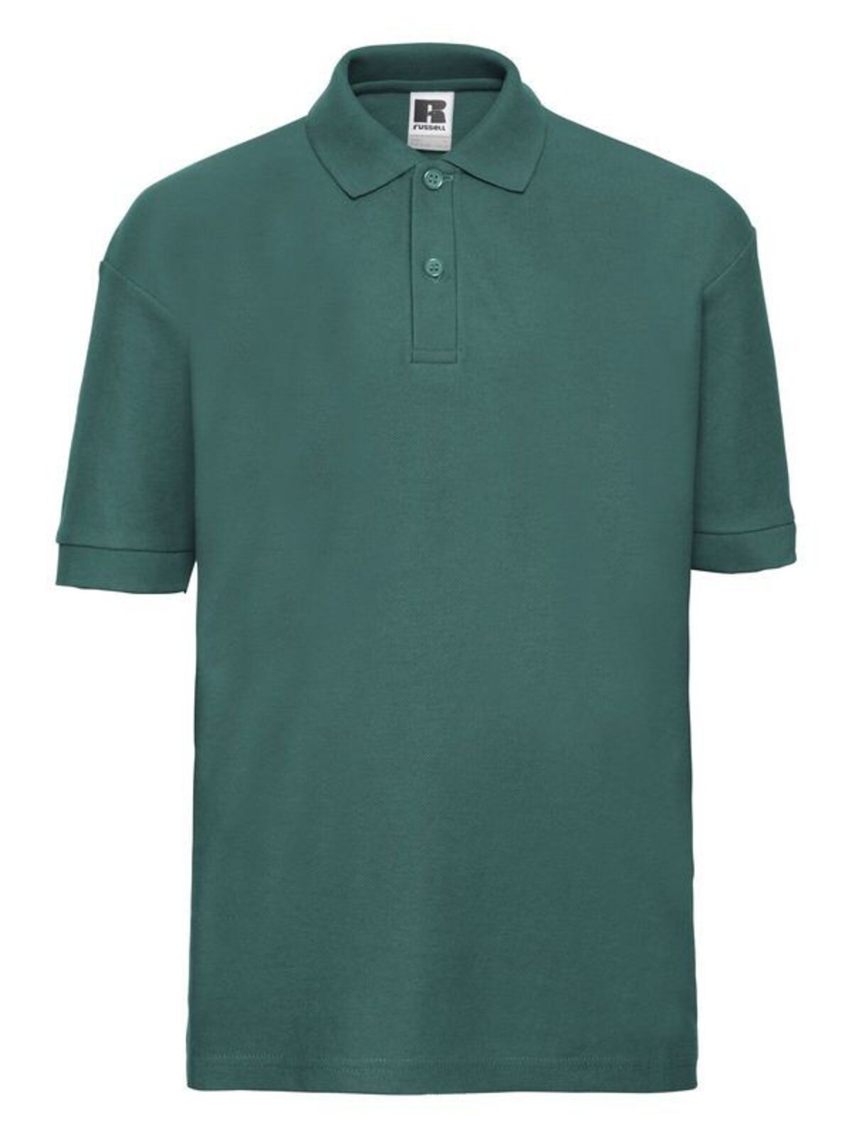 POLO BAMBINO 65%P.35%C. Kinder Poloshirt – Russell – Farbe winter emerald – individuell veredelbar