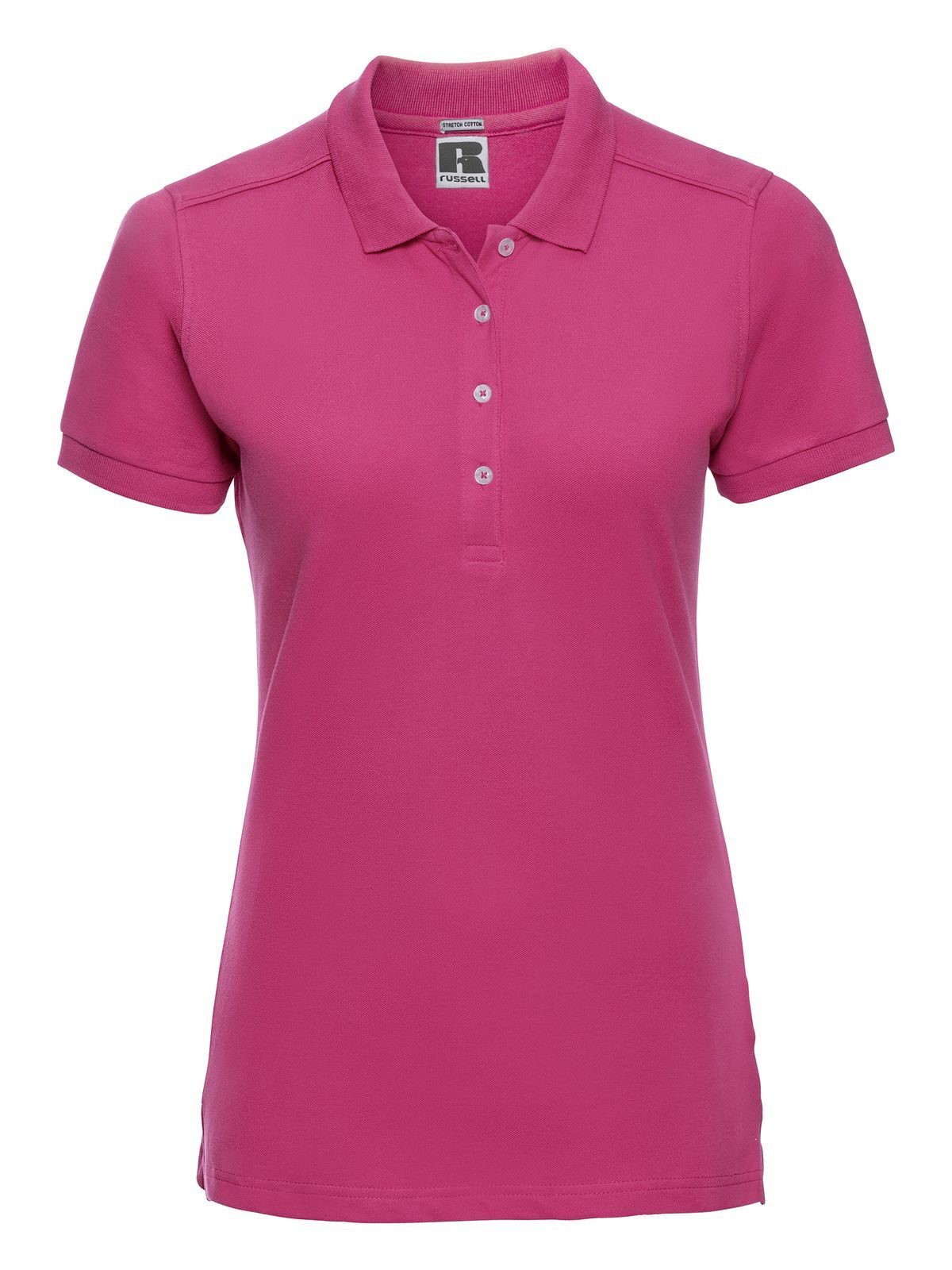 Ladies' Stretch Polo Damen Poloshirt – Russell – Farbe Fuchsia – individuell veredelbar