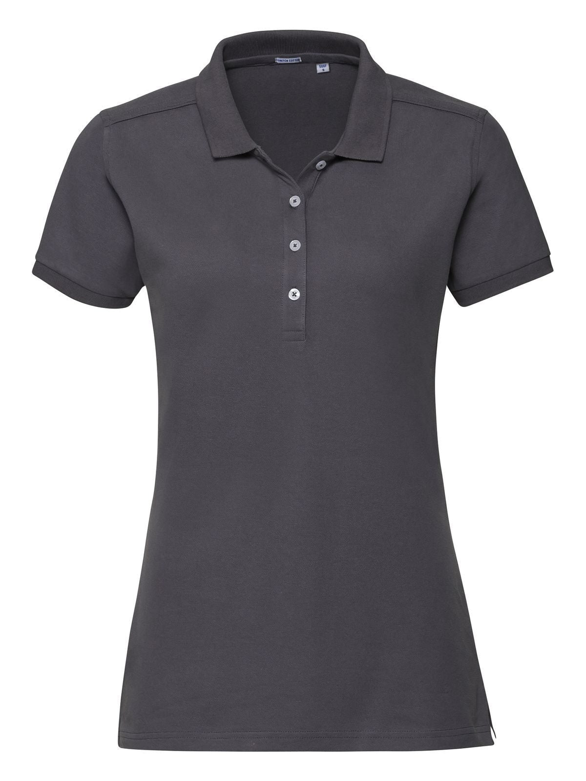 Ladies' Stretch Polo Damen Poloshirt – Russell – Farbe convoy grey – individuell veredelbar