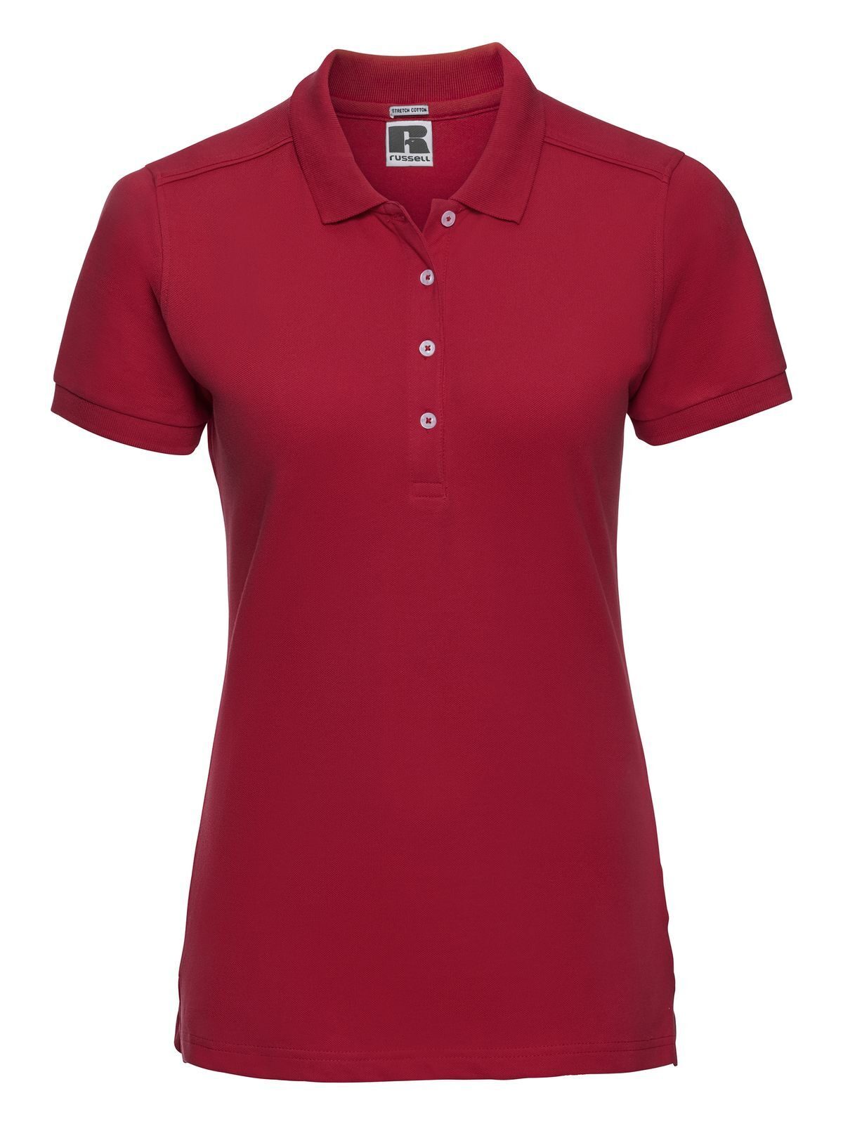 Ladies' Stretch Polo Damen Poloshirt – Russell – Farbe classic red – individuell veredelbar