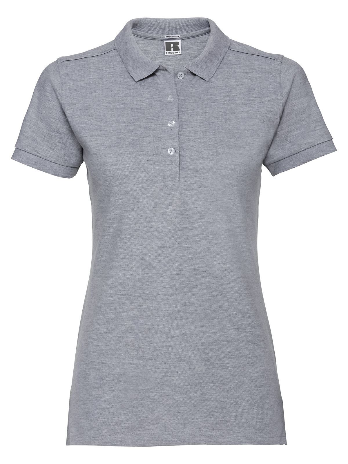 Ladies' Stretch Polo Damen Poloshirt – Russell – Farbe light oxford – individuell veredelbar