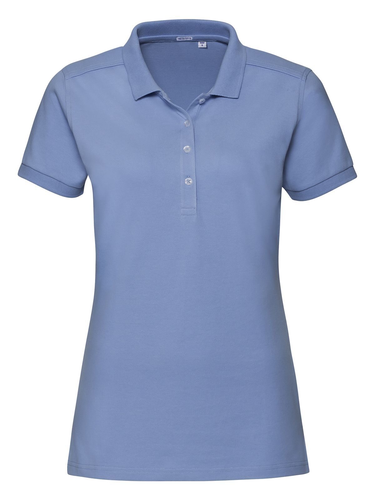Ladies' Stretch Polo Damen Poloshirt – Russell – Farbe sky – individuell veredelbar