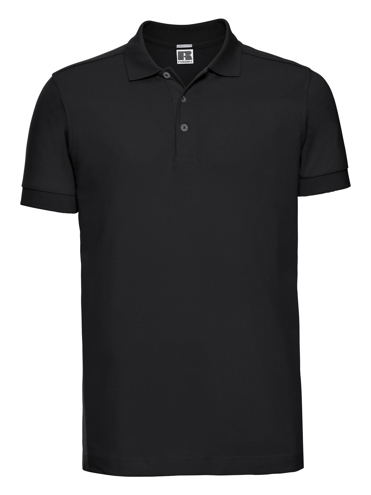 Stretch Polo Herren Poloshirt – Russell – Farbe Schwarz – individuell veredelbar