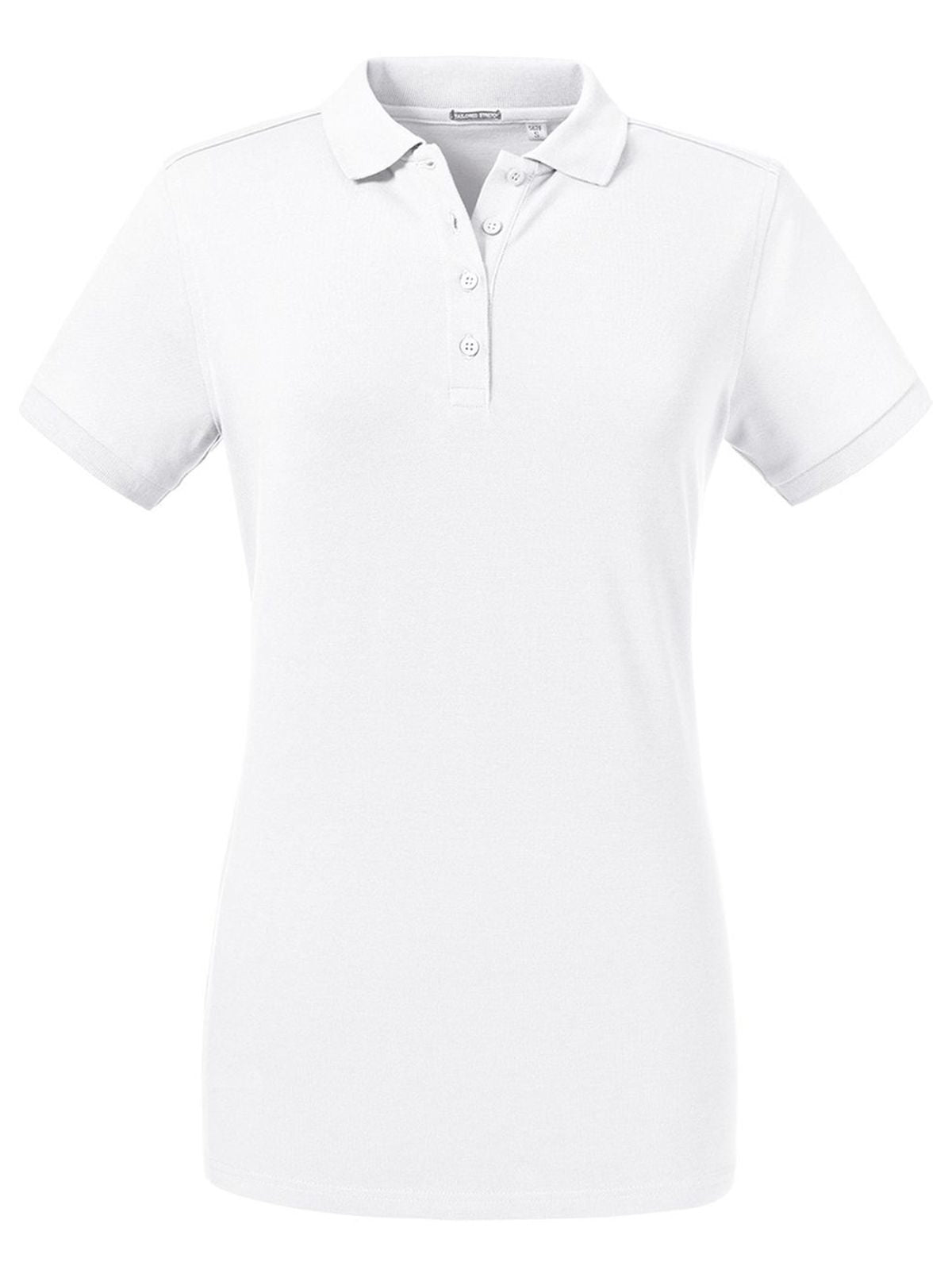Ladies' Tailored Stretch Polo Damen Poloshirt – Russell – Farbe Weiß – individuell veredelbar