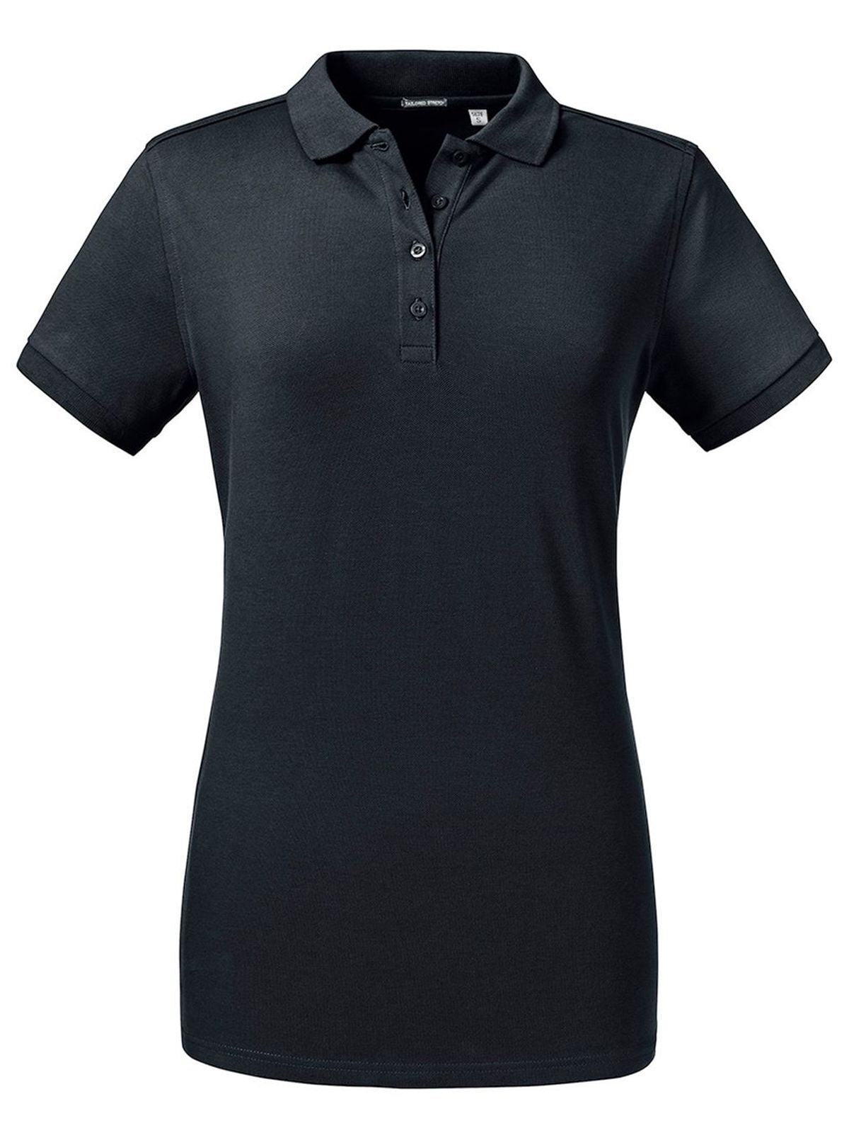 Ladies' Tailored Stretch Polo Damen Poloshirt – Russell – Farbe Schwarz – individuell veredelbar