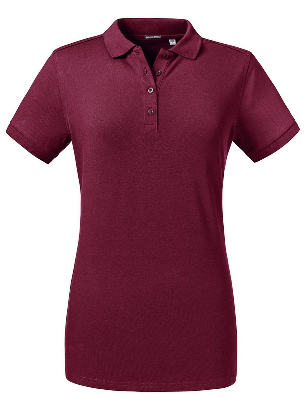 Ladies' Tailored Stretch Polo Damen Poloshirt – Russell – Farbe Burgundy – individuell veredelbar