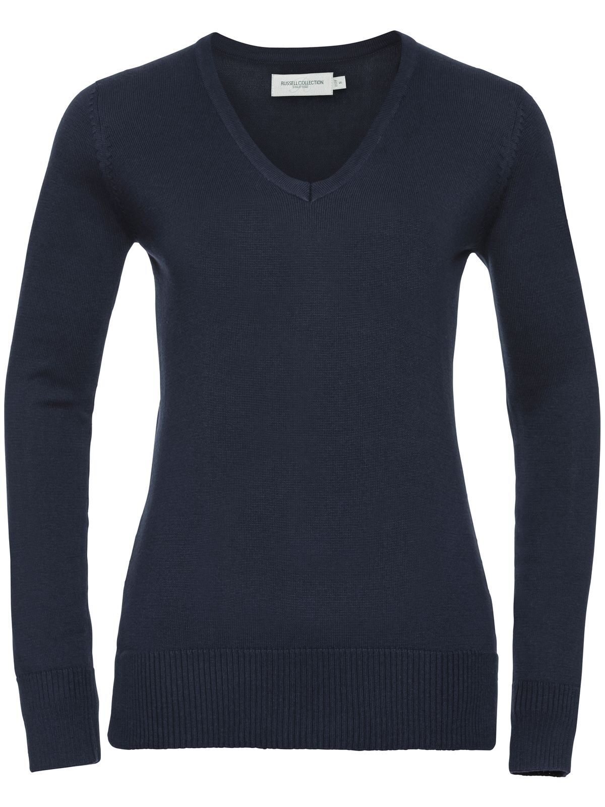 Maglione donna scollo a V Damen Strick / Weste – Russell – Farbe french navy – individuell veredelbar
