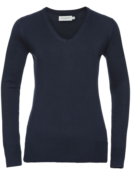 Maglione donna scollo a V Damen Strick / Weste – Russell – Farbe french navy – individuell veredelbar