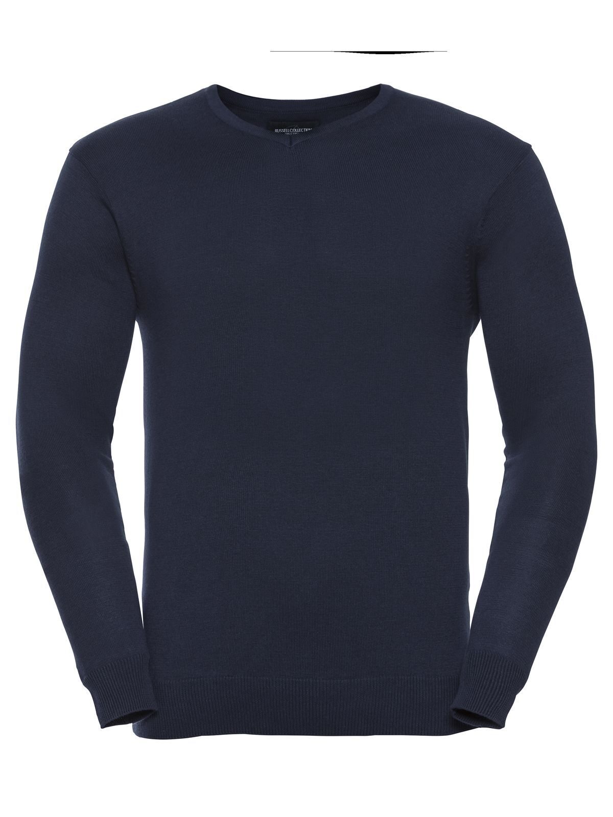 V-Neck Knitted Pullover Herren Strick / Weste – Russell – Farbe french navy – individuell veredelbar