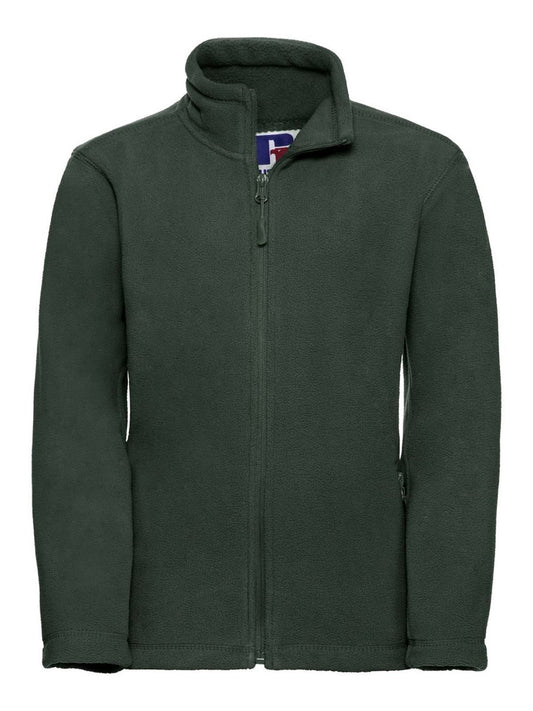 Full Zip Outdoor Fleece Kinder – Russell – Farbe bottle green – individuell veredelbar