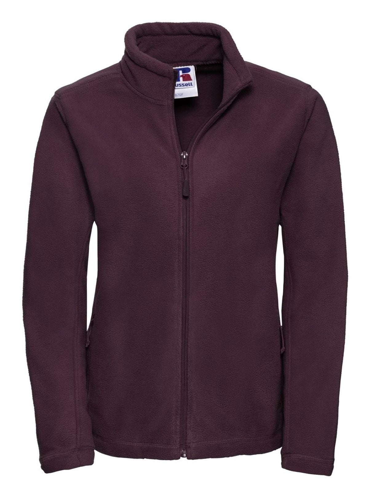 Ladies' Full Zip Outdoor Fleece Damen – Russell – Farbe Burgundy – individuell veredelbar