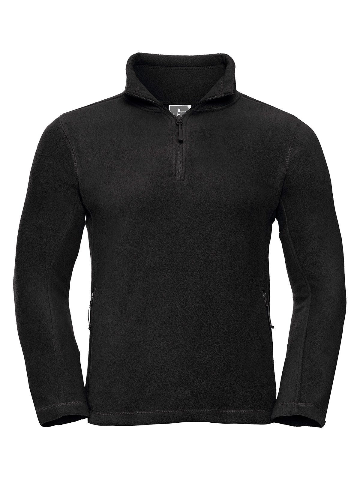 Adults' Quarter Zip Outdoor Fleece – Russell – Farbe Schwarz – individuell veredelbar