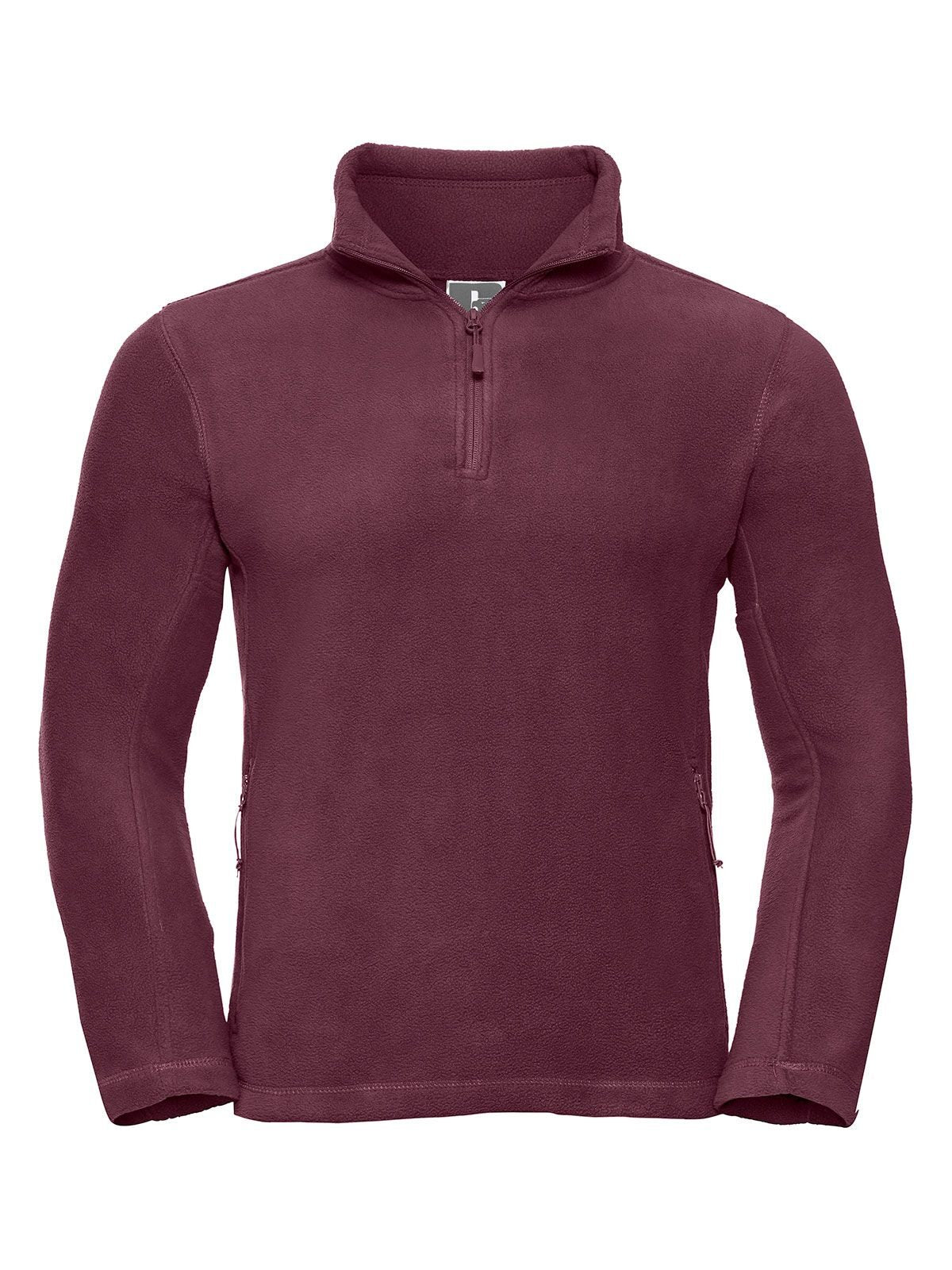Adults' Quarter Zip Outdoor Fleece – Russell – Farbe Burgundy – individuell veredelbar