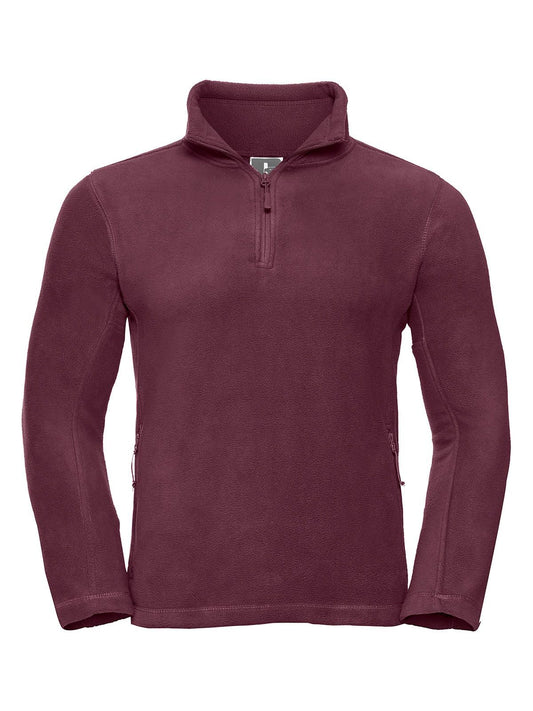 Adults' Quarter Zip Outdoor Fleece – Russell – Farbe Burgundy – individuell veredelbar