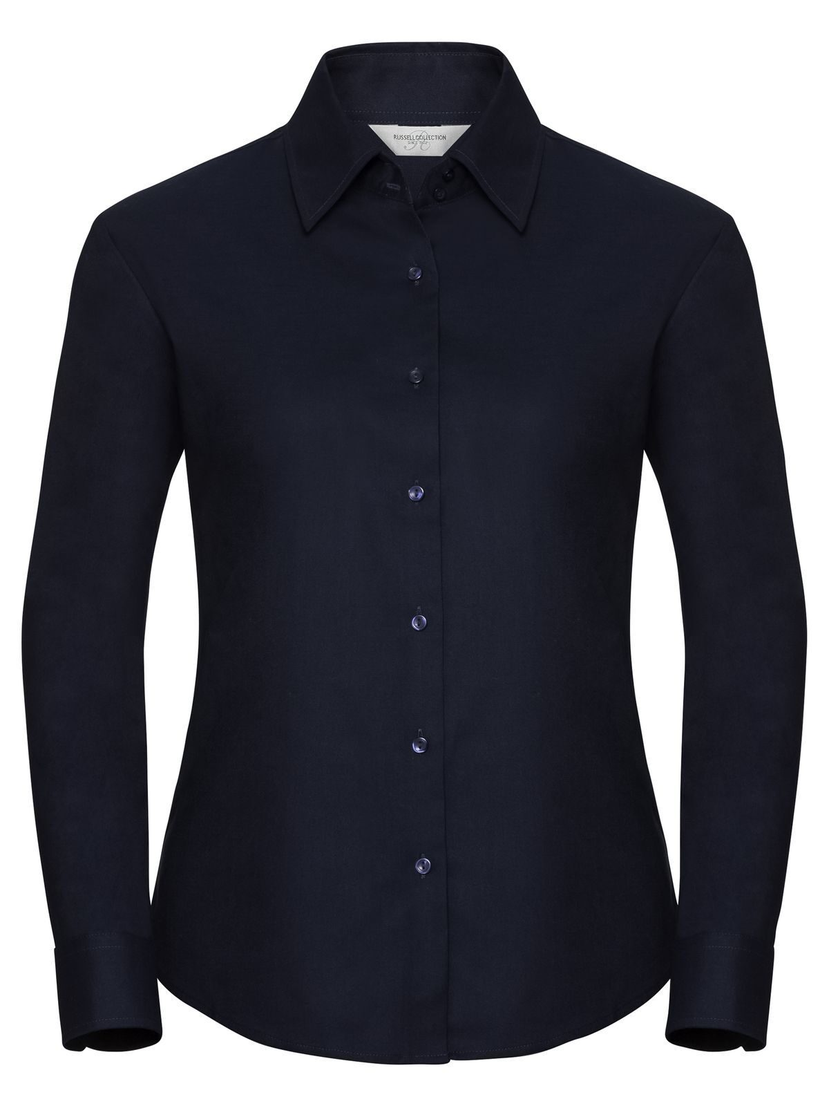 Ladies' Long Sleeve Easy Care Oxford Shirt Damen Hemd / Bluse – Russell – Farbe bright navy – individuell veredelbar