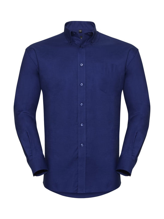 Long Sleeve Easy Care Oxford Shirt Herren Hemd / Bluse – Russell – Farbe bright royal – individuell veredelbar