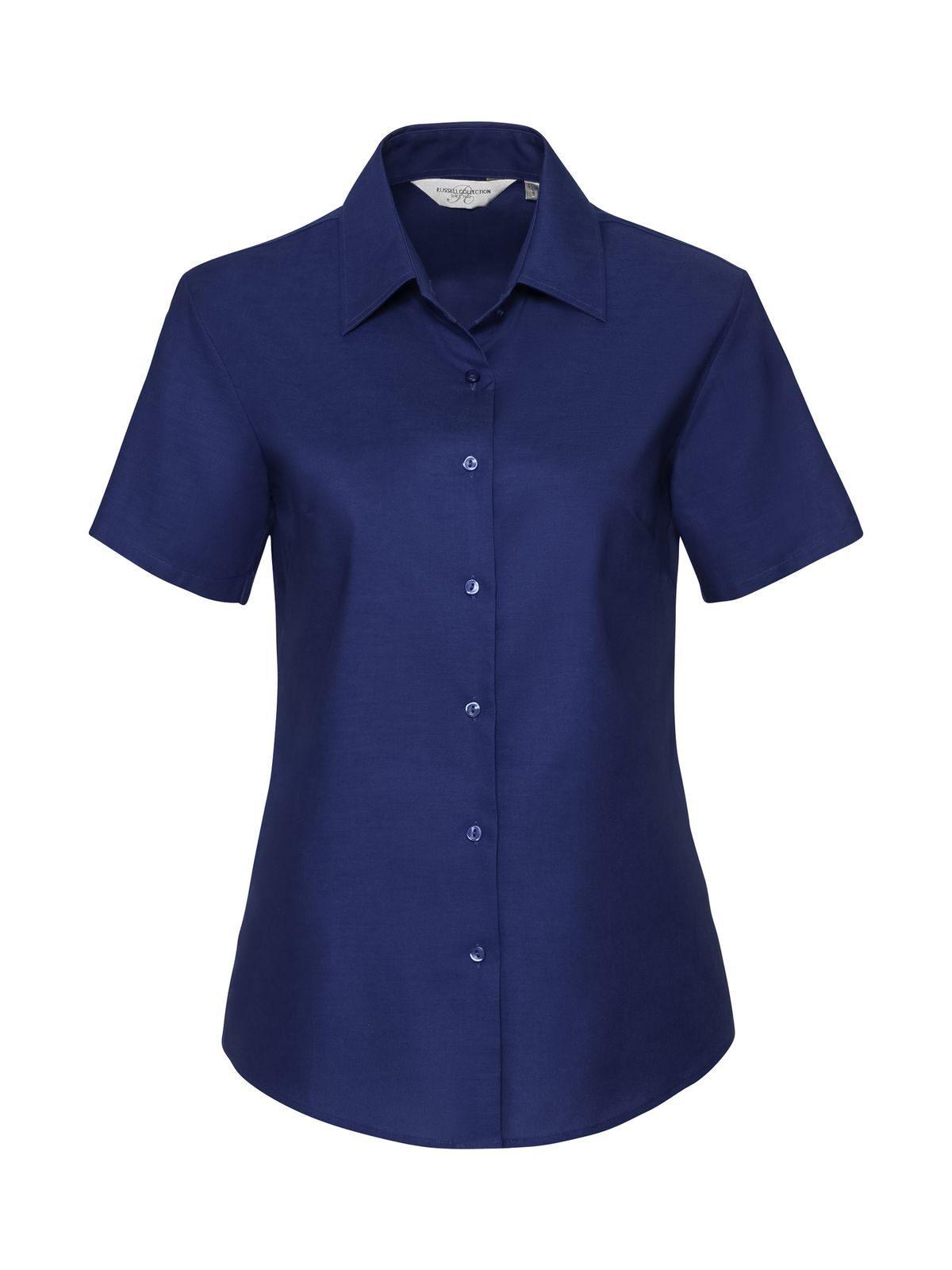 Ladies' Short Sleeve Easy Care Oxford Shirt Damen Hemd / Bluse – Russell – Farbe bright royal – individuell veredelbar
